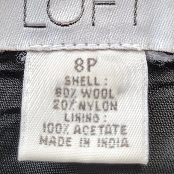 LOFT Wool Blend Black & Cream Hounds Tooth Skirt Size 8P - Picture 6 of 8